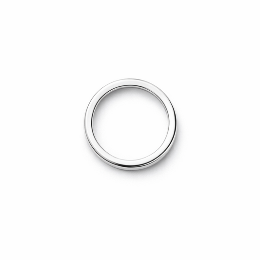 Silver ring on a white background