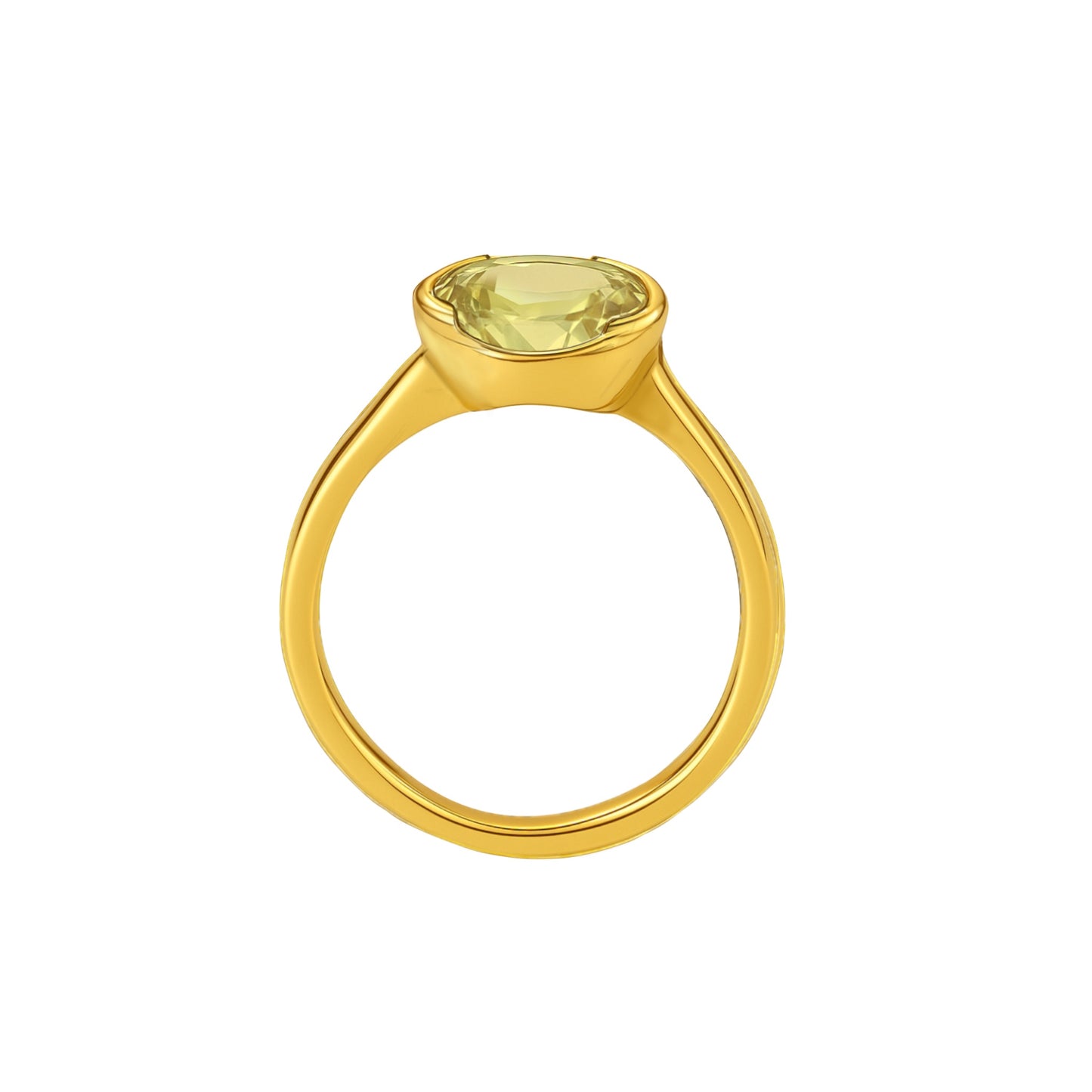 Anillo de medio bisel con circón
