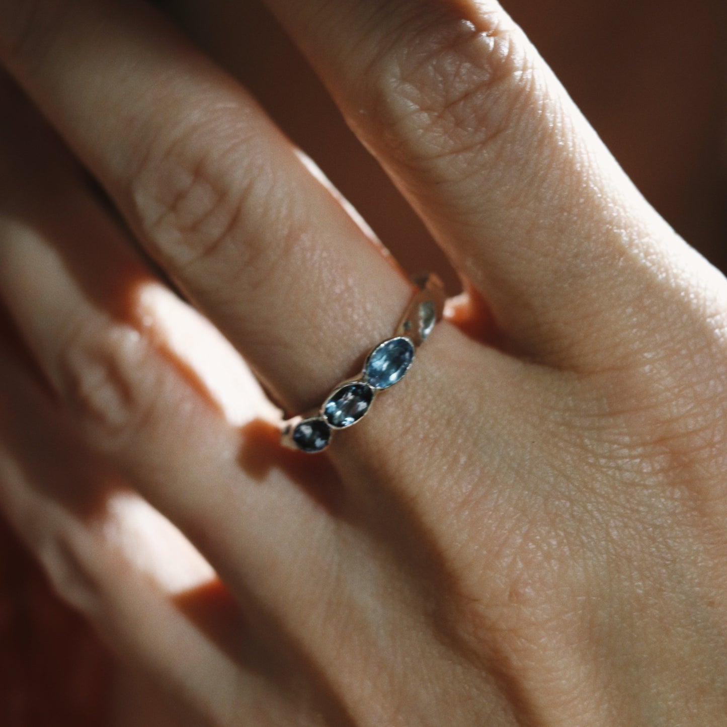 Drops Aquamarine Ovals Ring