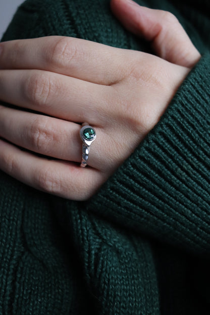 ANILLO DE TURMALINA VERDE DE Ø5 MM