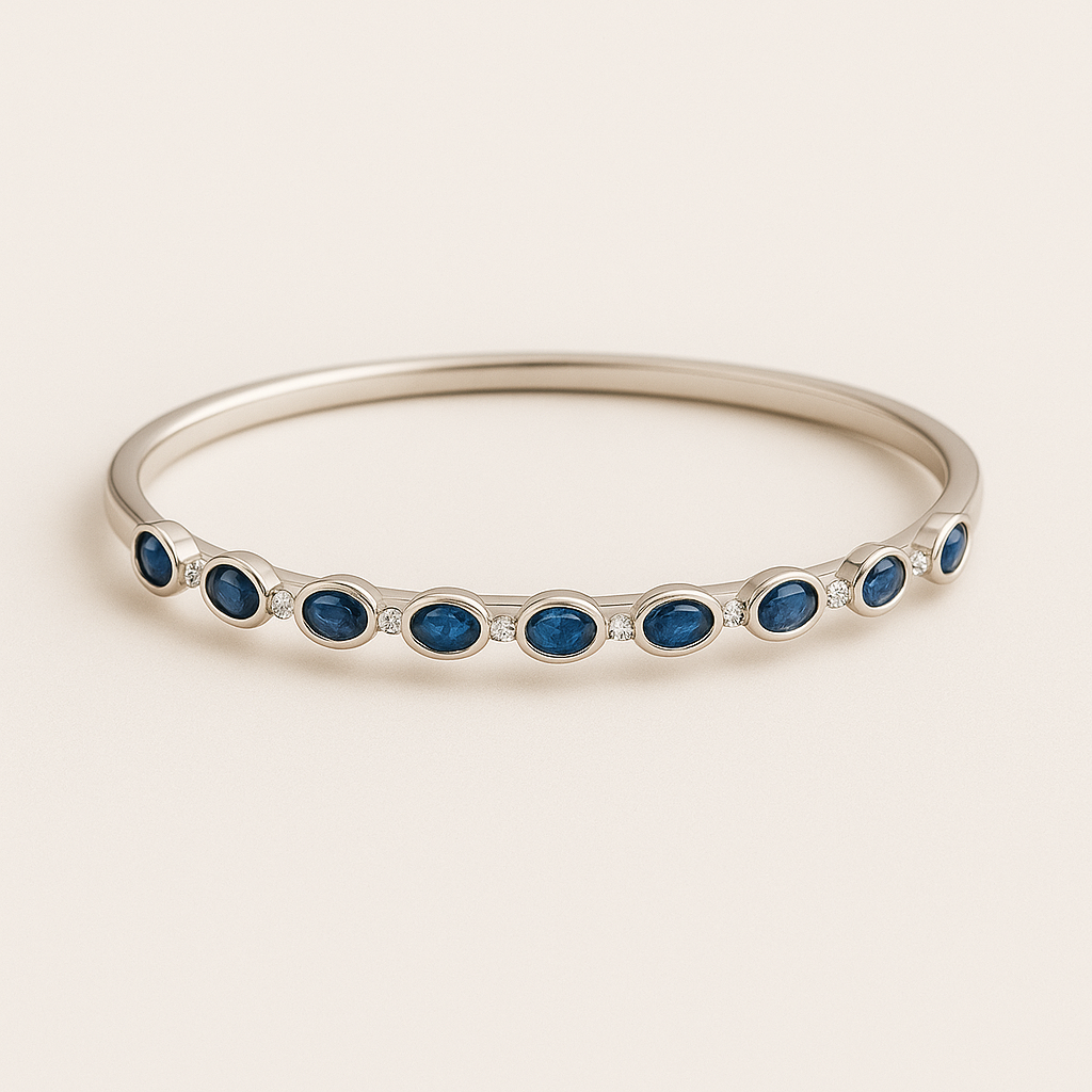 Brazalete de oro blanco con zafiros