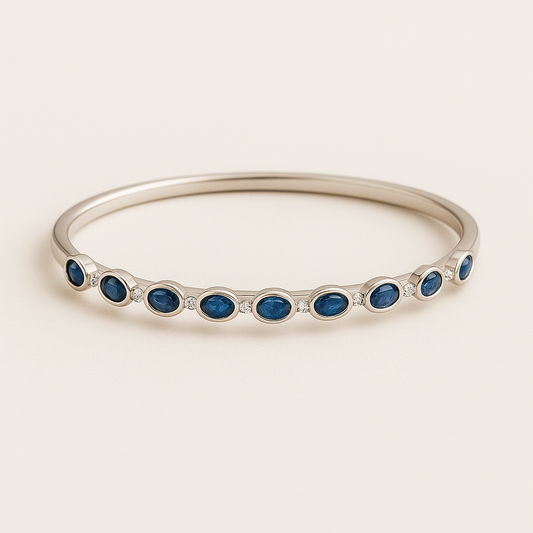 White Gold Bangle with Sapphires