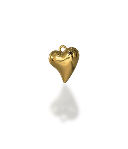 Gold heart-shaped pendant on a white background
