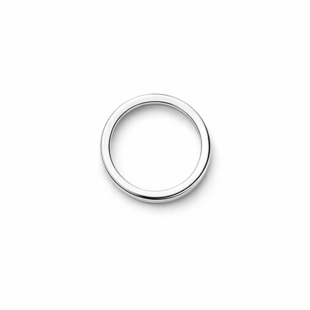 Silver ring on a white background