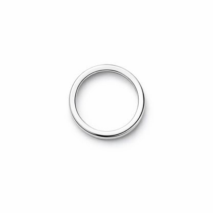 Silver ring on a white background