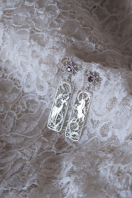 Confidence. Unicorn and Deer earrings