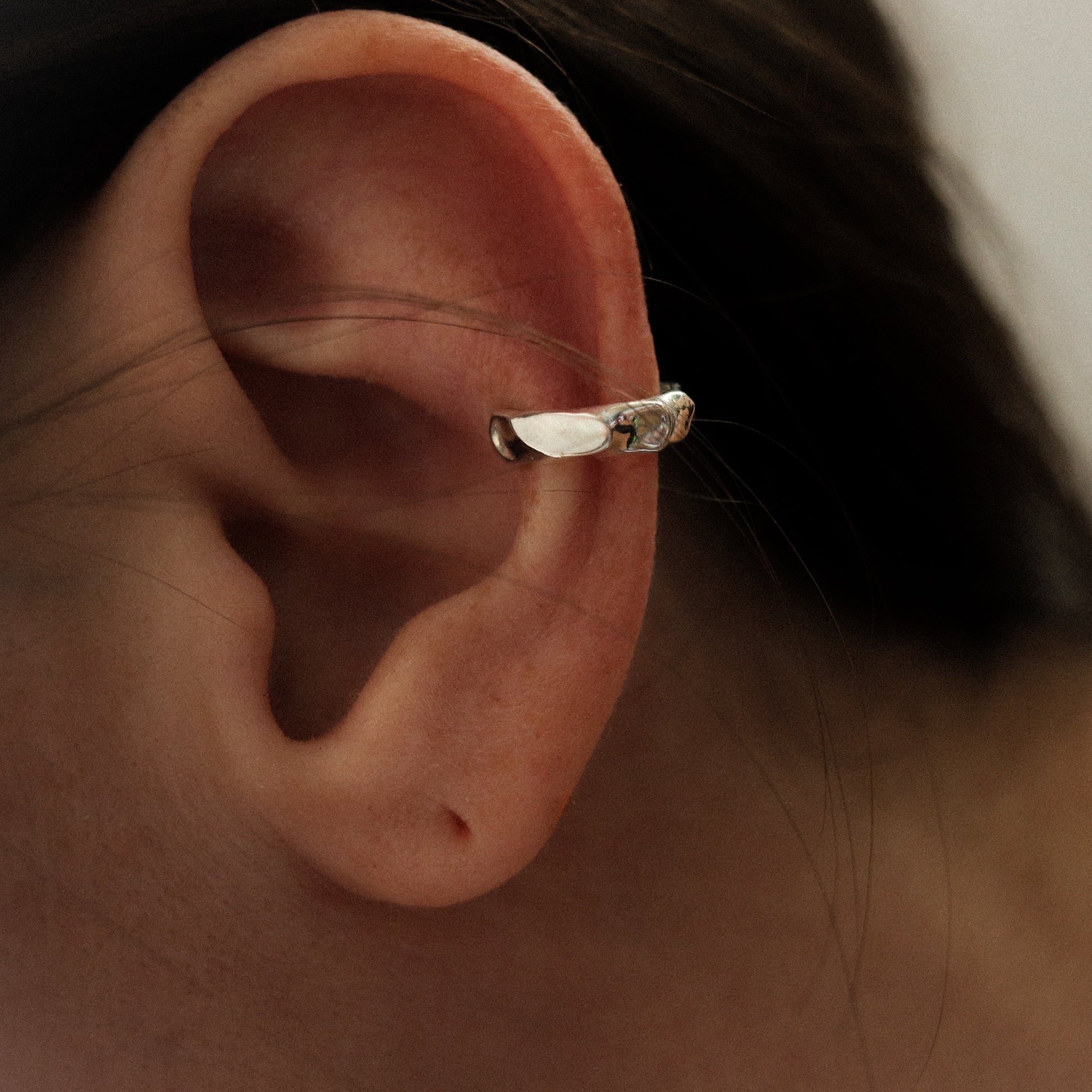 Dune Silver Ear Cuff S Size
