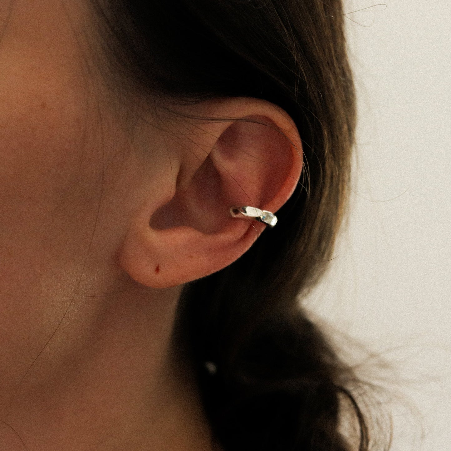Dune Silver Ear Cuff S Size
