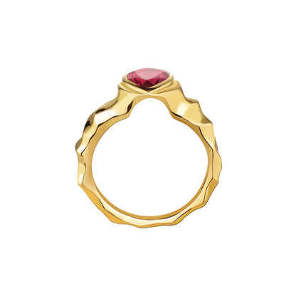 GOLD RUBELLITE RING