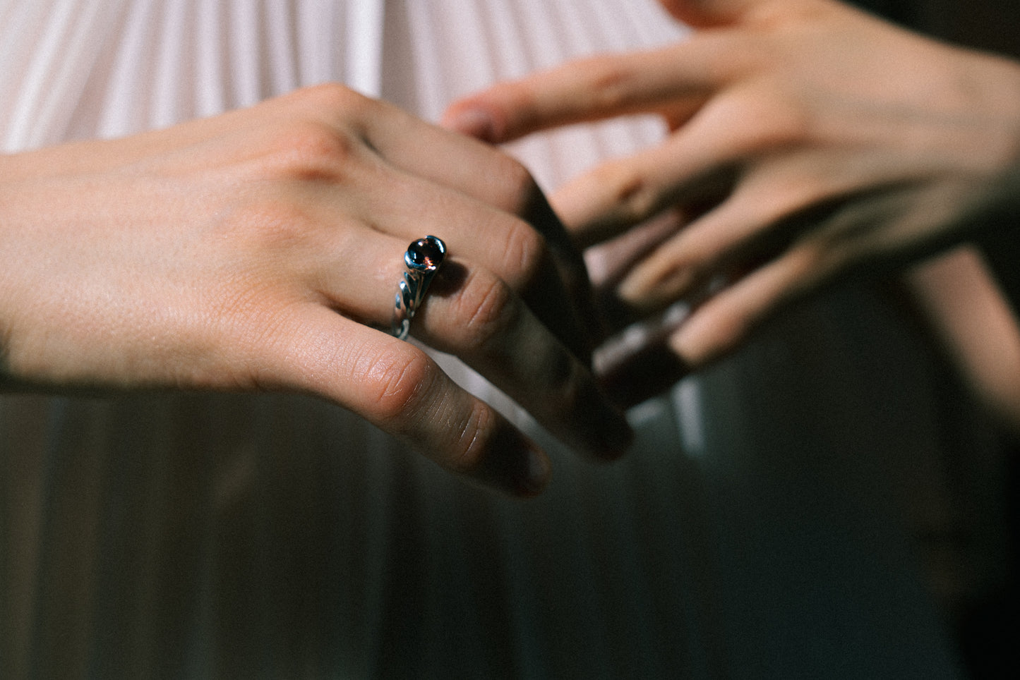 SWIRL PEACH TOURMALINE RING
