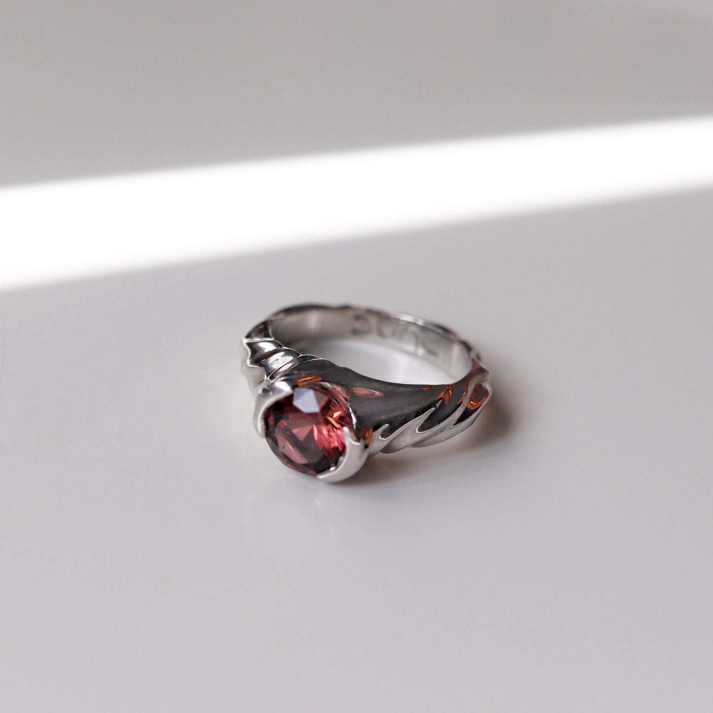 SWIRL PEACH TOURMALINE RING