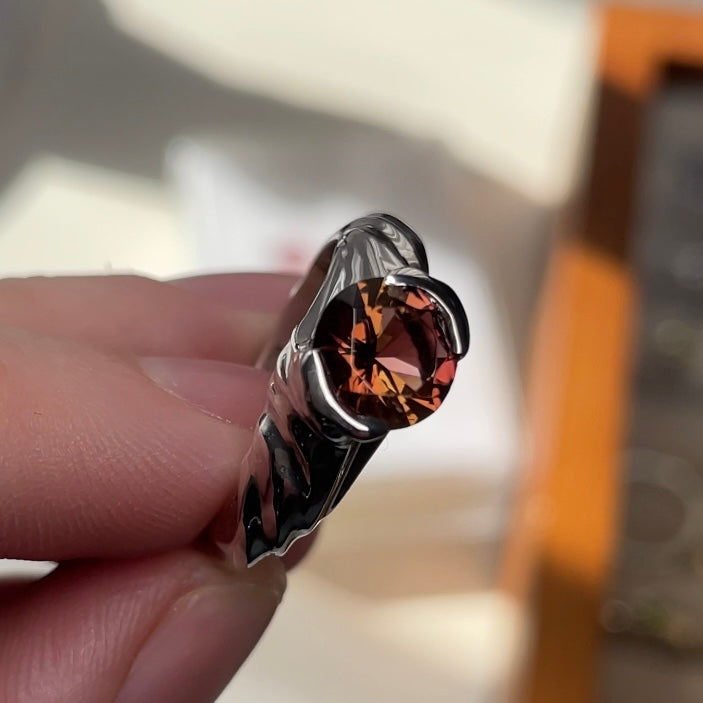 SWIRL PEACH TOURMALINE RING