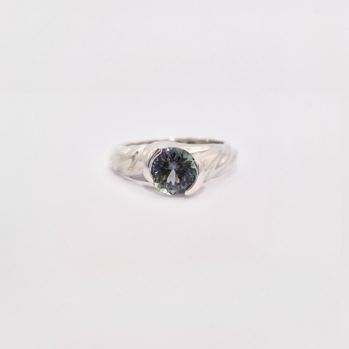 Silver Swirl Tanzanite ring by Dune Workshop