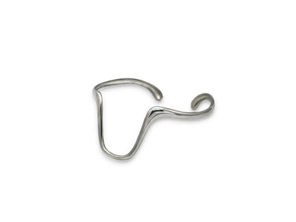Silver earring hook on a white background
