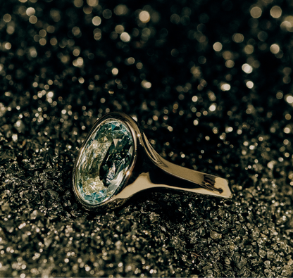 ANILLO DE AGUAMARINA OVALADO