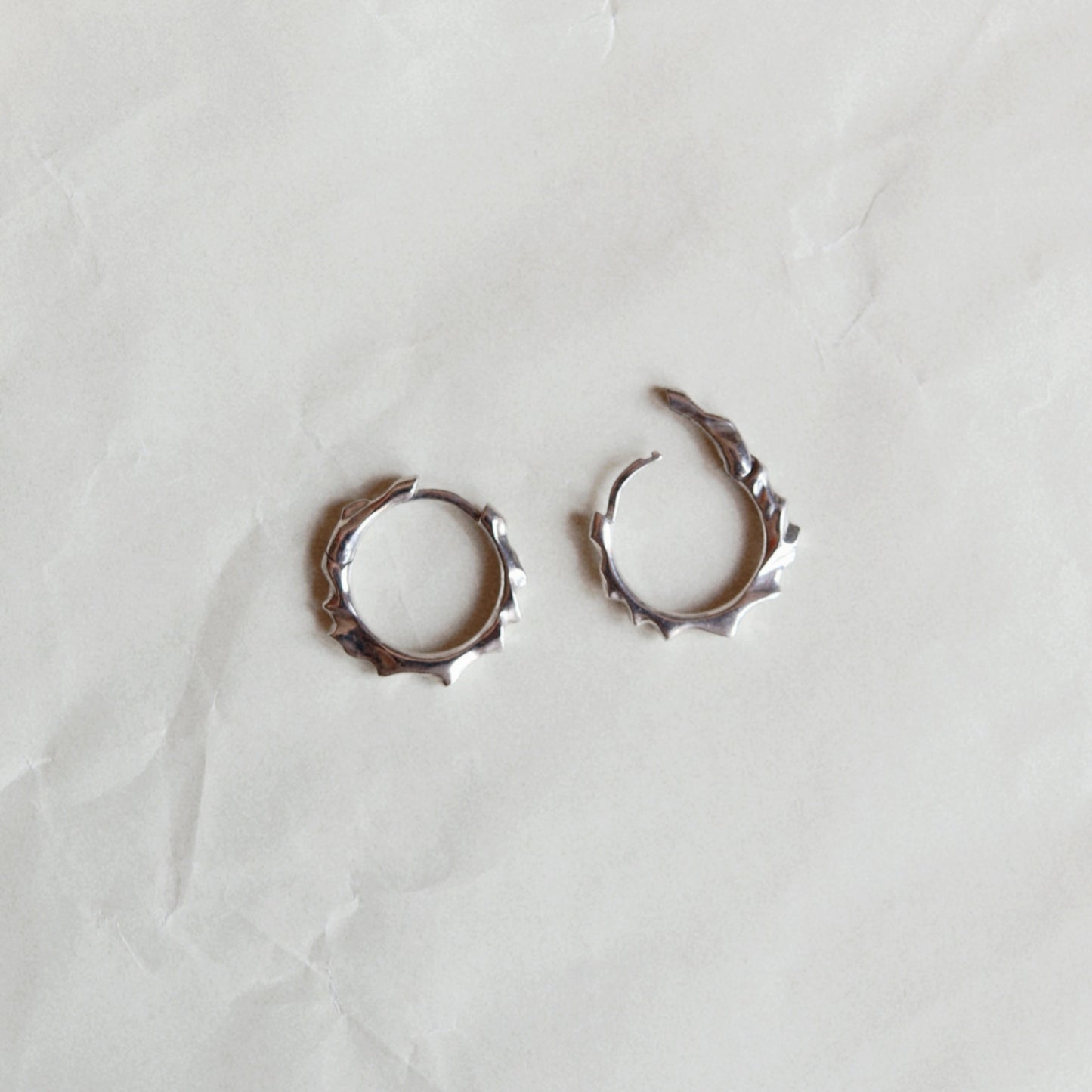 Dune Silver Huggie Hoop Eearrings