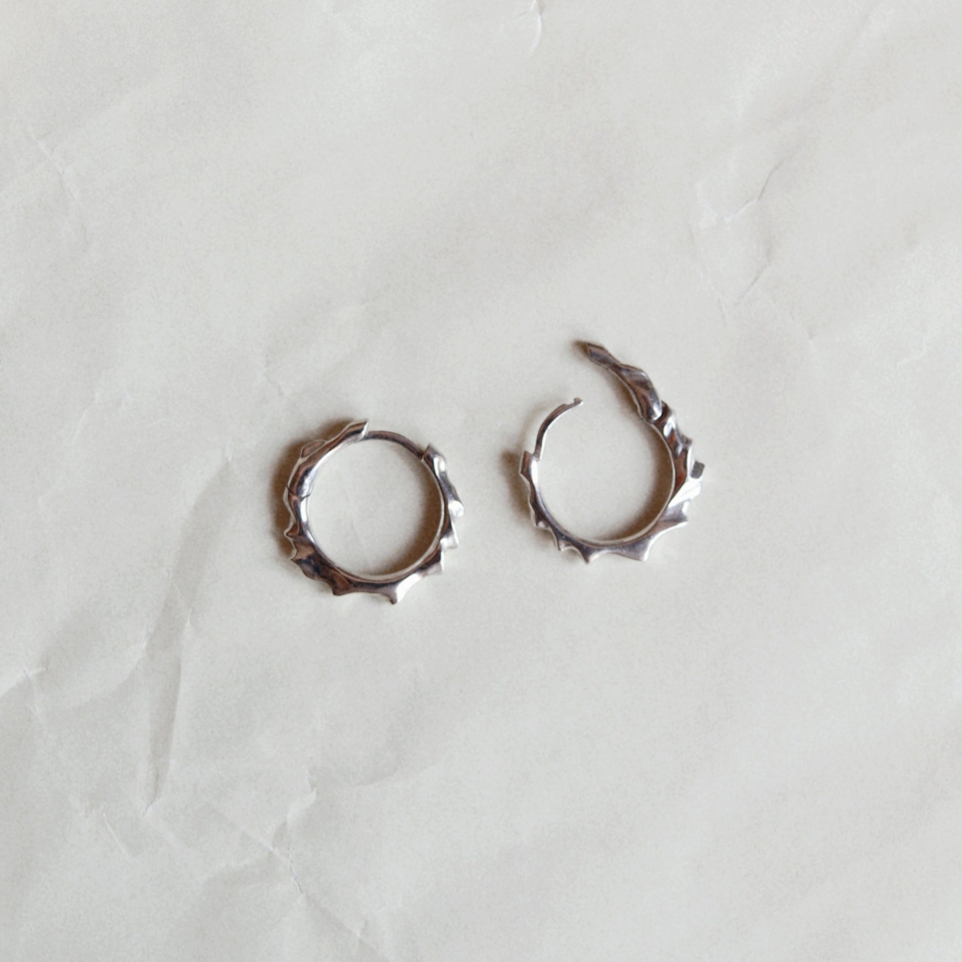 Dune Silver Huggie Hoop Eearrings