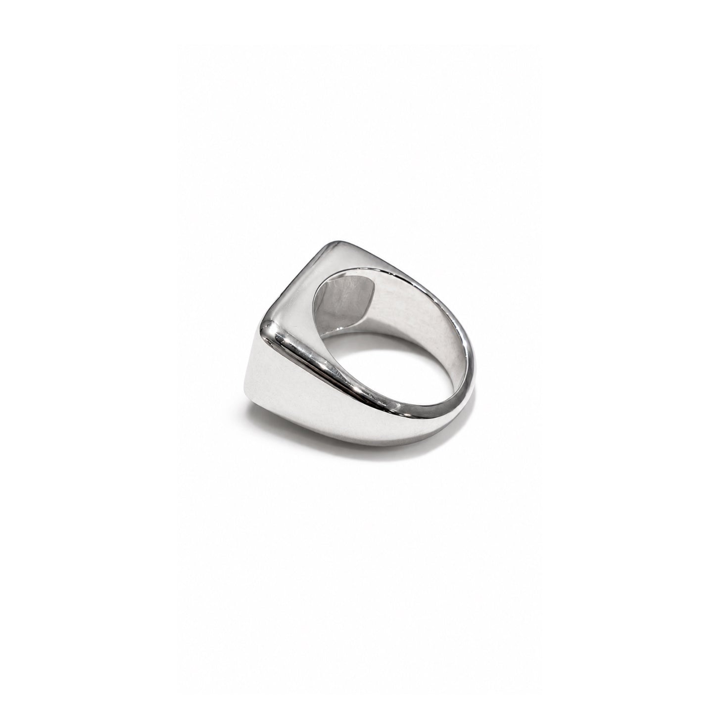 Silver ring on a white background