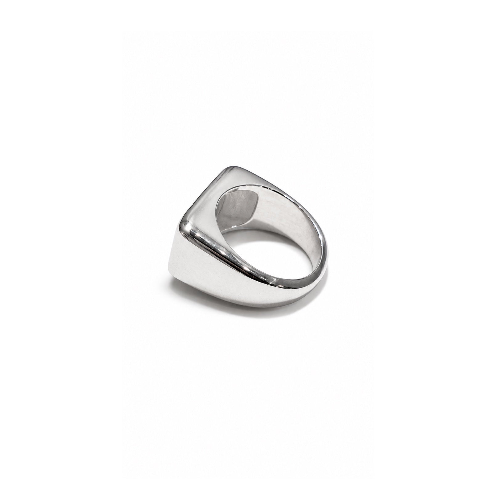 Silver ring on a white background