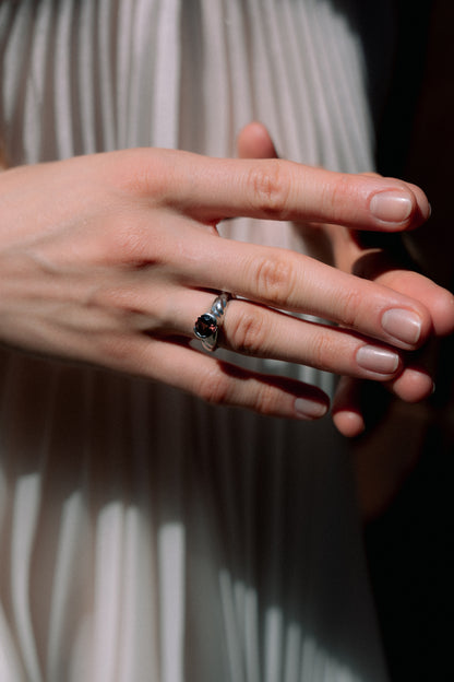 SWIRL PEACH TOURMALINE RING