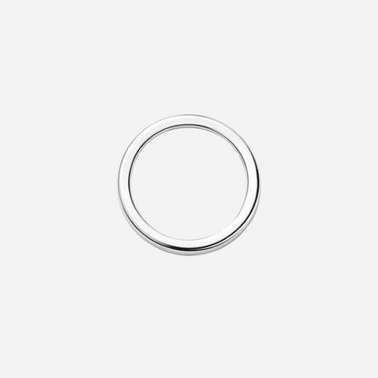Silver ring on a white background