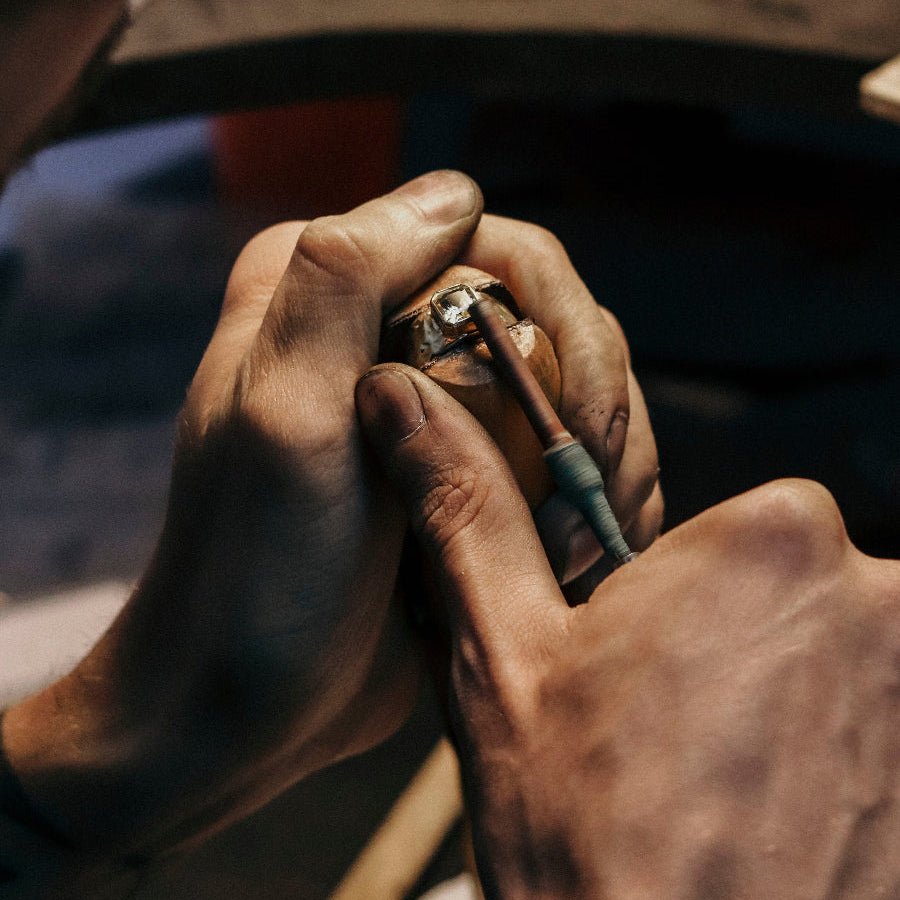 Dune textured wedding band by Dune Workshop
